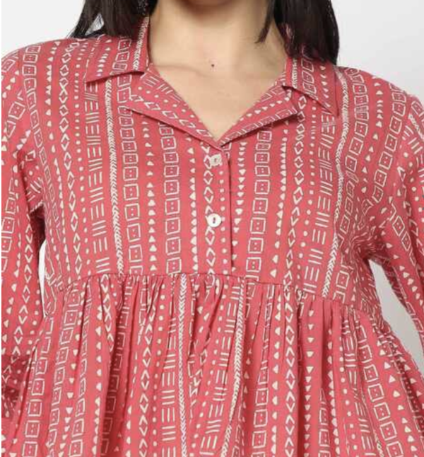Women Geometric Print Peplum Top